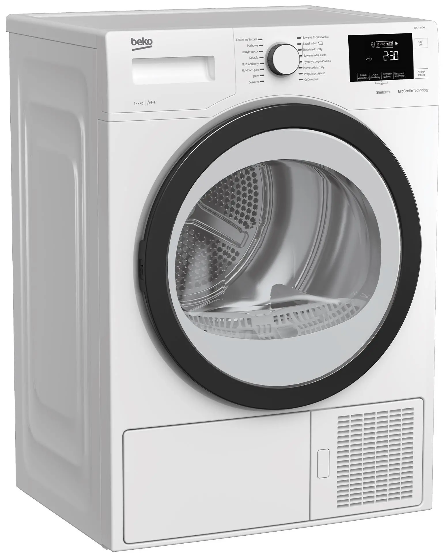 Suszarka Beko EDF7434GXA Slim 46cm 7kg