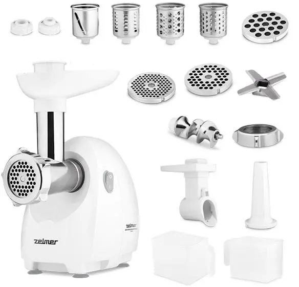 Maszynka do mięsa Zelmer ZMM4050B 1900W 3 sitka Szatkownica Wyciskarka wolnoobrotowa