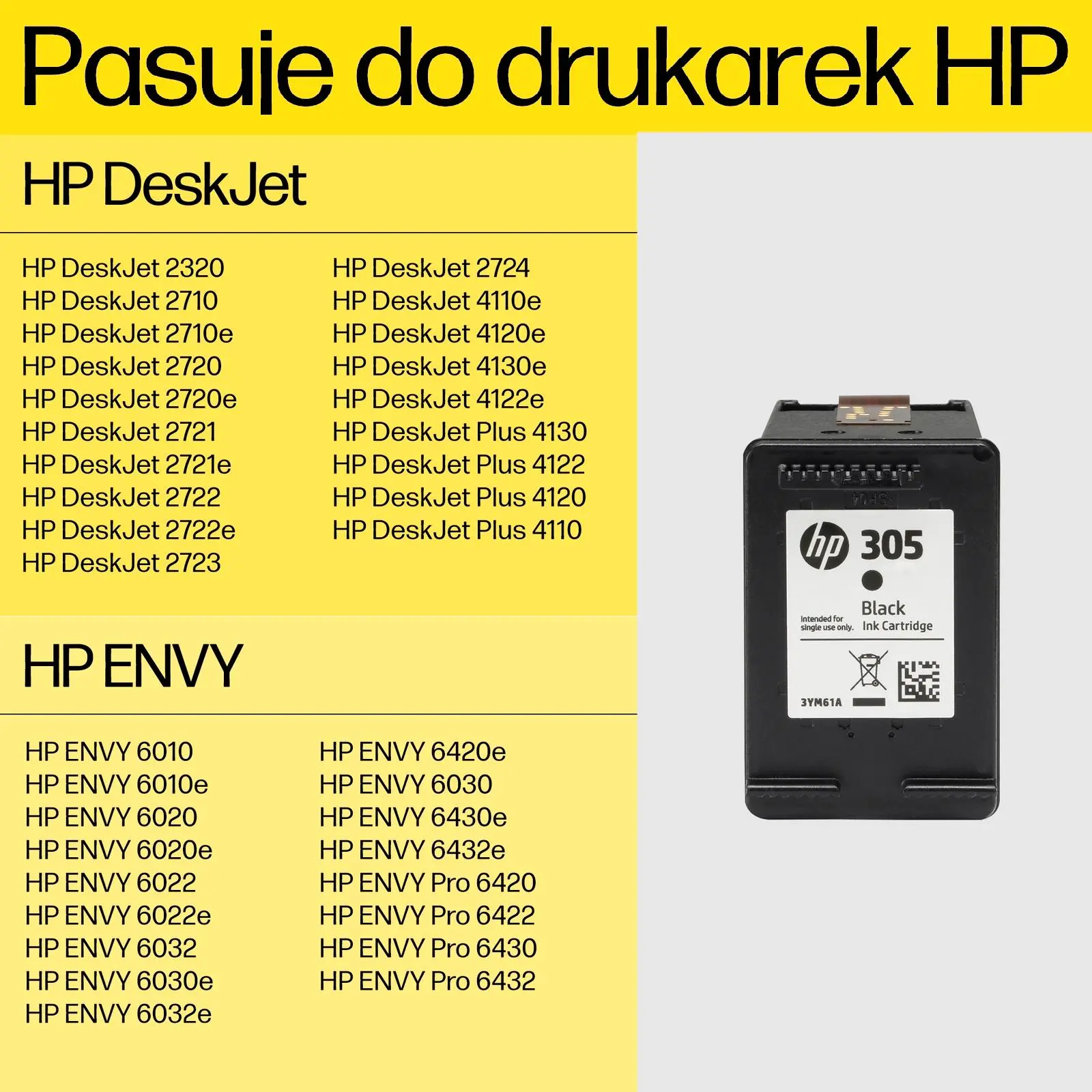 Tusz HP 3YM61AE nr 305  Czarny 2 ml