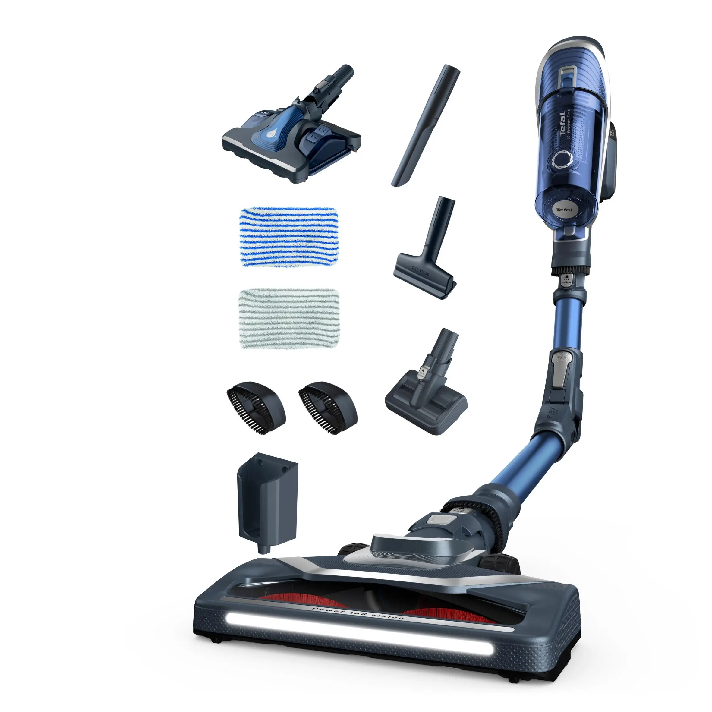 Odkurzacz bezprzewodowy Tefal X-Force Flex 8.60 Aqua TY9690 45min Funkcja mycia Wymienny akumulator Mini elektroszczotka