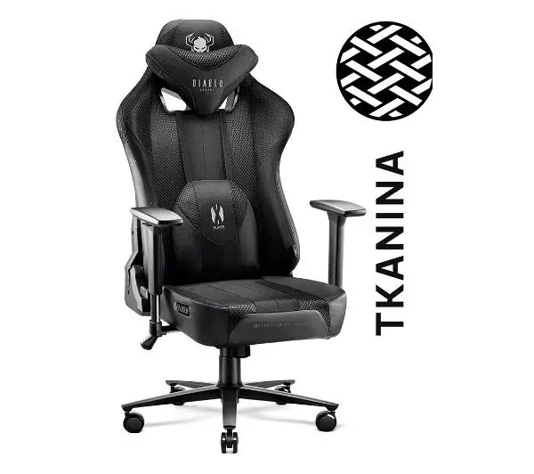 Diablo Chairs X-Player 2.0 Normal Size Gamingowy do 150kg Skóra ECO Tkanina Czarny - Kup na Raty - RRSO 0%