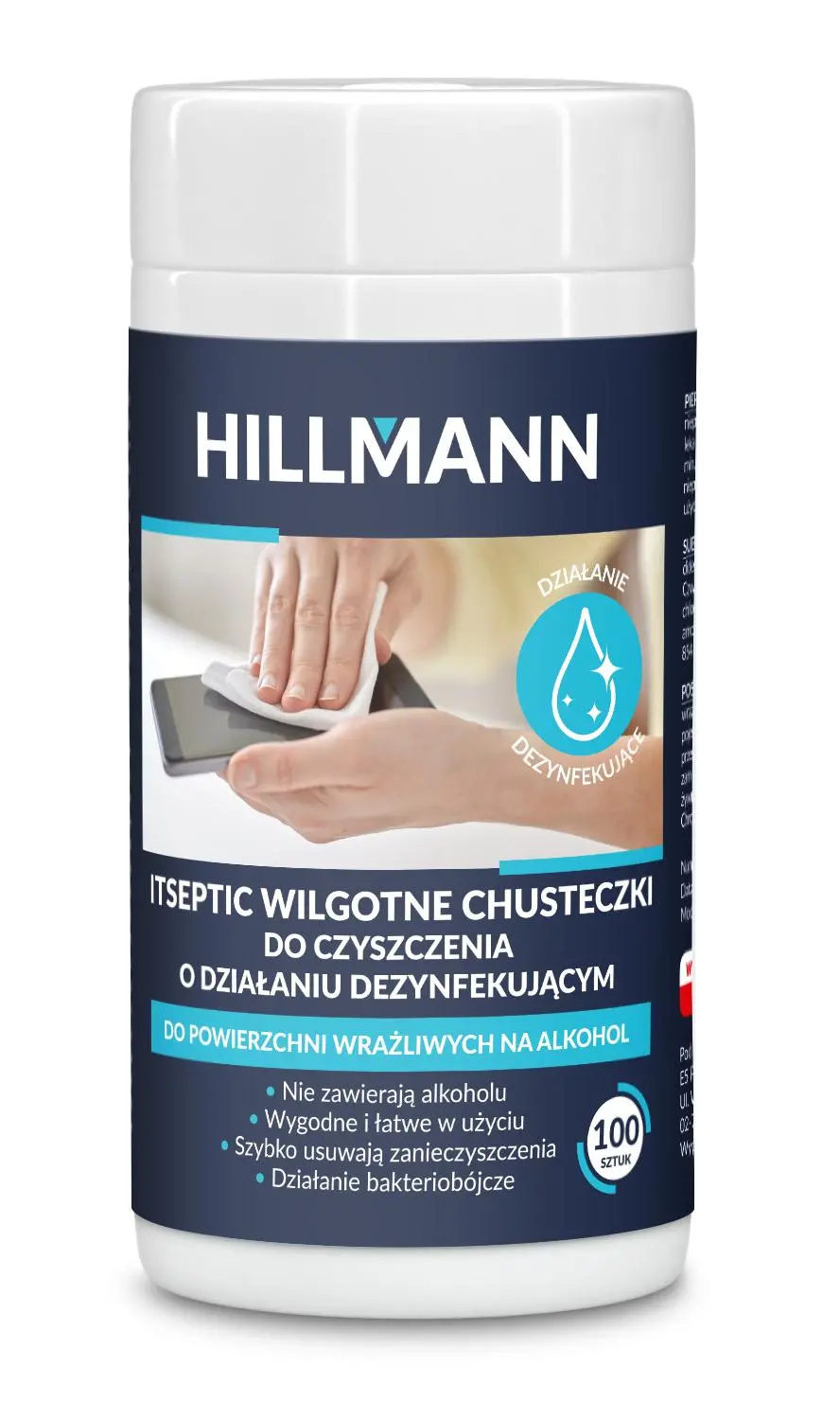 Ściereczki HILLMANN chusteczki do dezynfekcji 100szt.