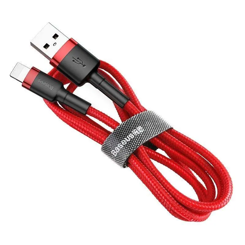 Kabel Baseus Lightning USB Cafule 2,4A 0,5m Czerwony