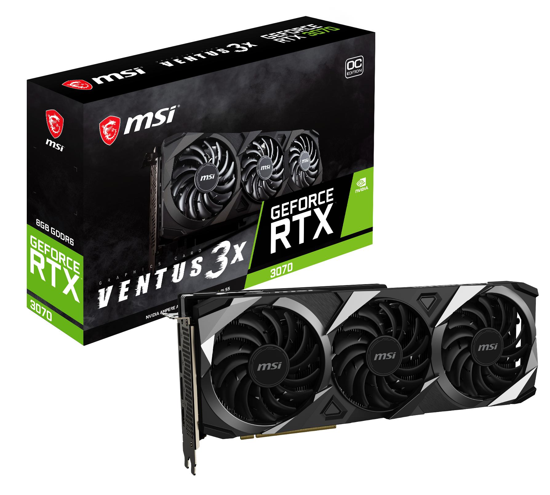 Karta graficzna MSI GeForce RTX 3070 VENTUS 3X OC 8GB GDDR6 256bit DLSS