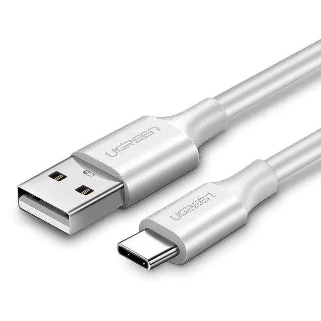 Kabel UGREEN Niklowany USB-C QC3,0 0,5m Biały