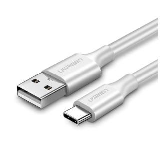 kabel USB UGREEN Niklowany kabel USB-C QC3.0 0.5m (biały)