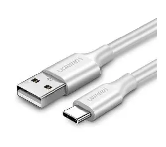 Kabel UGREEN Niklowany USB-C QC3,0 0,5m Biały