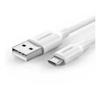 Kabel UGREEN micro USB QC 3,0 2,4A 0,25m Biały