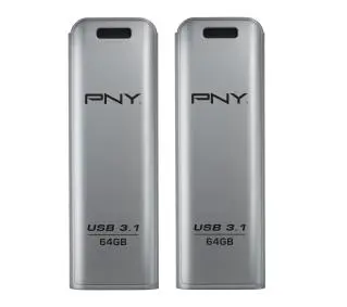 PNY 2 x Elite Steel 64GB USB 3.1 Srebrny