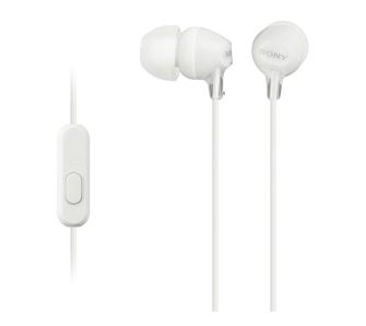 Słuchawki przewodowe Sony MDR-EX15AP Dokanałowe Mikrofon Biały