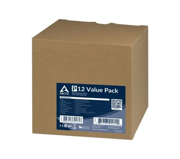Arctic P12 Value Pack 120mm 5szt. Czarny
