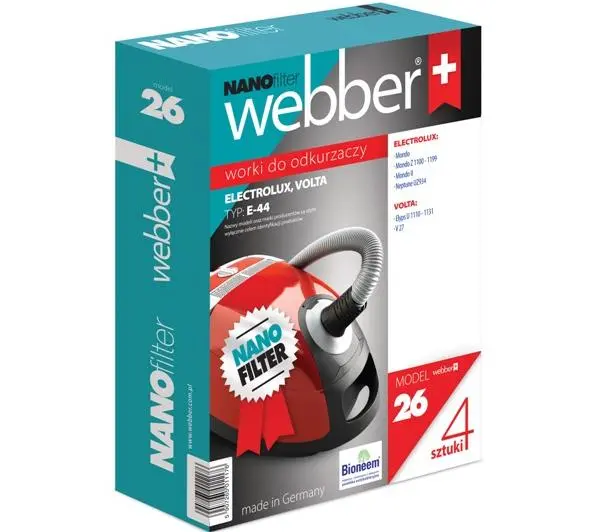 Worek do odkurzacza Webber 26 Nano Electrolux Mondo E44 4szt.