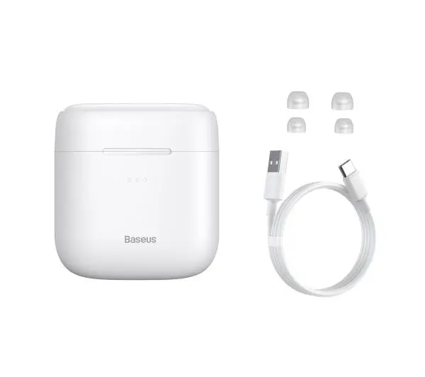 Baseus Encok W06 Dokanałowe Bluetooth 5.0 Biały