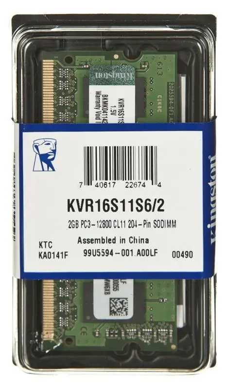 Pamięć Kingston DDR3 2GB KVR16S11S6/2 SODIMM