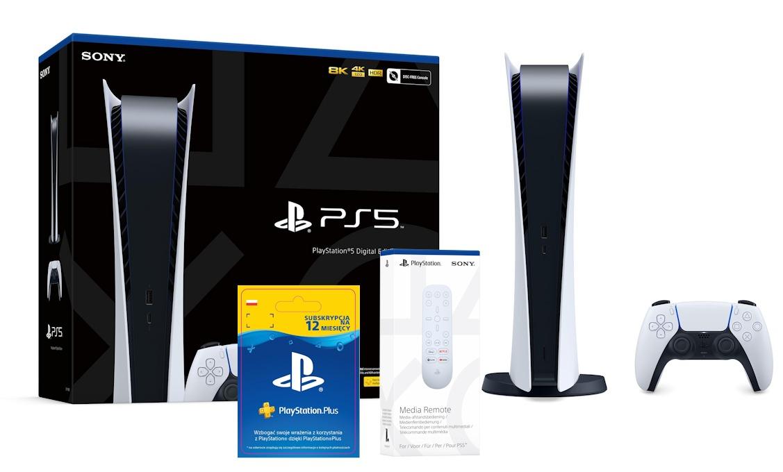 Konsola Sony PlayStation 5 Digital (PS5) + pilot + subskrypcja PlayStation Plus 12 m-ce