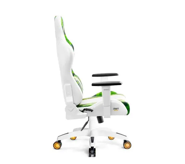 Diablo Chairs X-One 2.0 Craft Normal Size Gamingowy do 160kg Skóra ECO Tkanina Biało-zielony - Kup na Raty - RRSO 0%