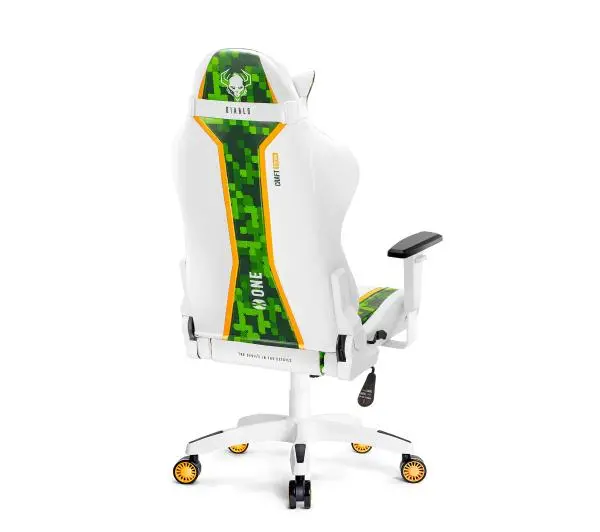 Diablo Chairs X-One 2.0 Craft Normal Size Gamingowy do 160kg Skóra ECO Tkanina Biało-zielony - Kup na Raty - RRSO 0%