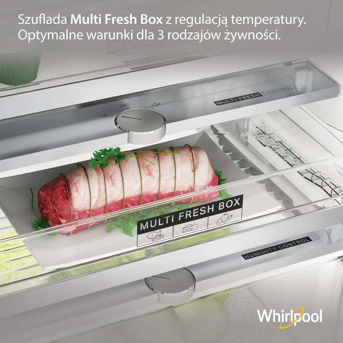 Lodówka Whirlpool WHC18 T573 Pełny No Frost 177cm Komora świeżości