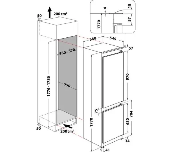 Whirlpool WHC18 T573 Pełny No Frost 177cm Komora świeżości - DRUGI -30%, ALBO 5-TY ZA 1ZŁ - Kup na Raty - RRSO 0%