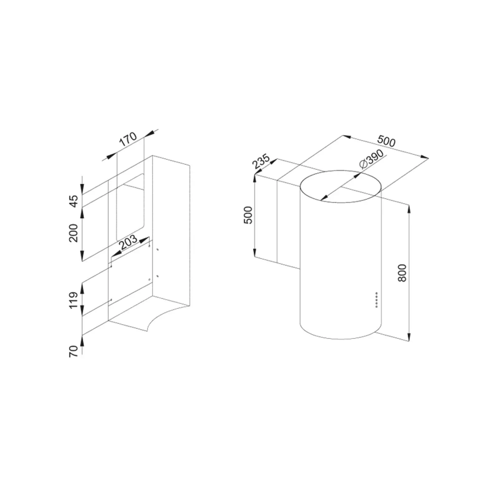 фото Витяжка декоративна VDB Cylindra P Black 3