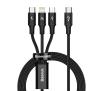Kabel Baseus USB-C 3w1 Rapid Series 20W 1,5m Czarny