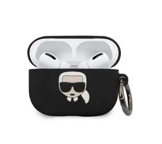 Etui na słuchawki Karl Lagerfeld KLACAPSILGLBK Silicone Ikonik AirPods Pro Cover Czarny