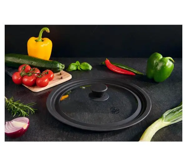 La Bonita LB2428PO02 3w1 Uniwersalna 24cm 26cm 28cm Szklana Silikonowy uchwyt i rant