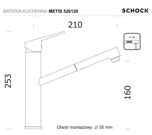 Schock Metis 526120 Chrom Mosiądz - DRUGI -30%, ALBO 5-TY ZA 1ZŁ - Kup na Raty - RRSO 0%