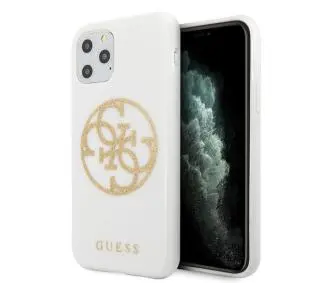 Guess Glitter 4G Circle Logo GUHCN65TPUWHGLG do iPhone 11 Pro Max Biały