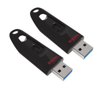 PenDrive SanDisk 2x Ultra 64GB USB 3.0 Czarny