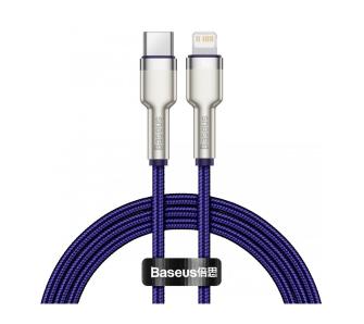 Kabel Baseus Cafule metal USB-C do Lightning 20W 2m Niebieski