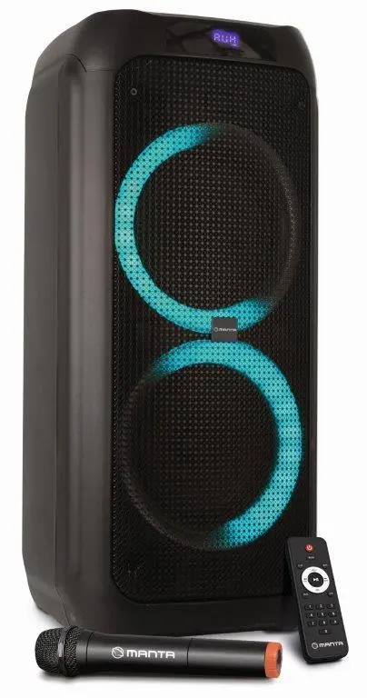 Power Audio Manta SPK5305 70W Bluetooth Radio FM Mikrofon Karaoke Czarny