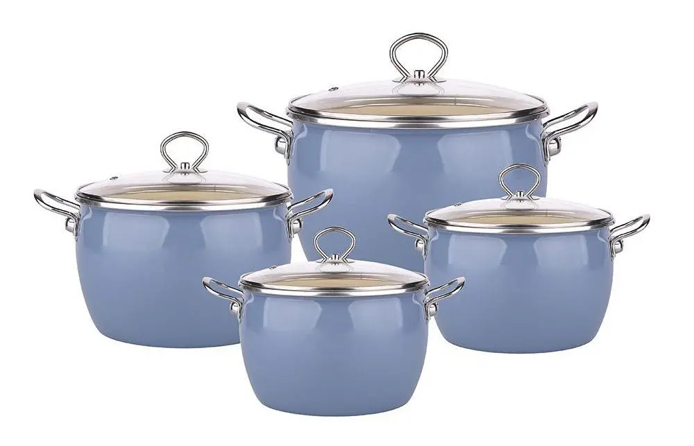 Zestaw garnków Silesia Rybnik Rybnik Balbina Indukcja Stal węglowa 8 elementów