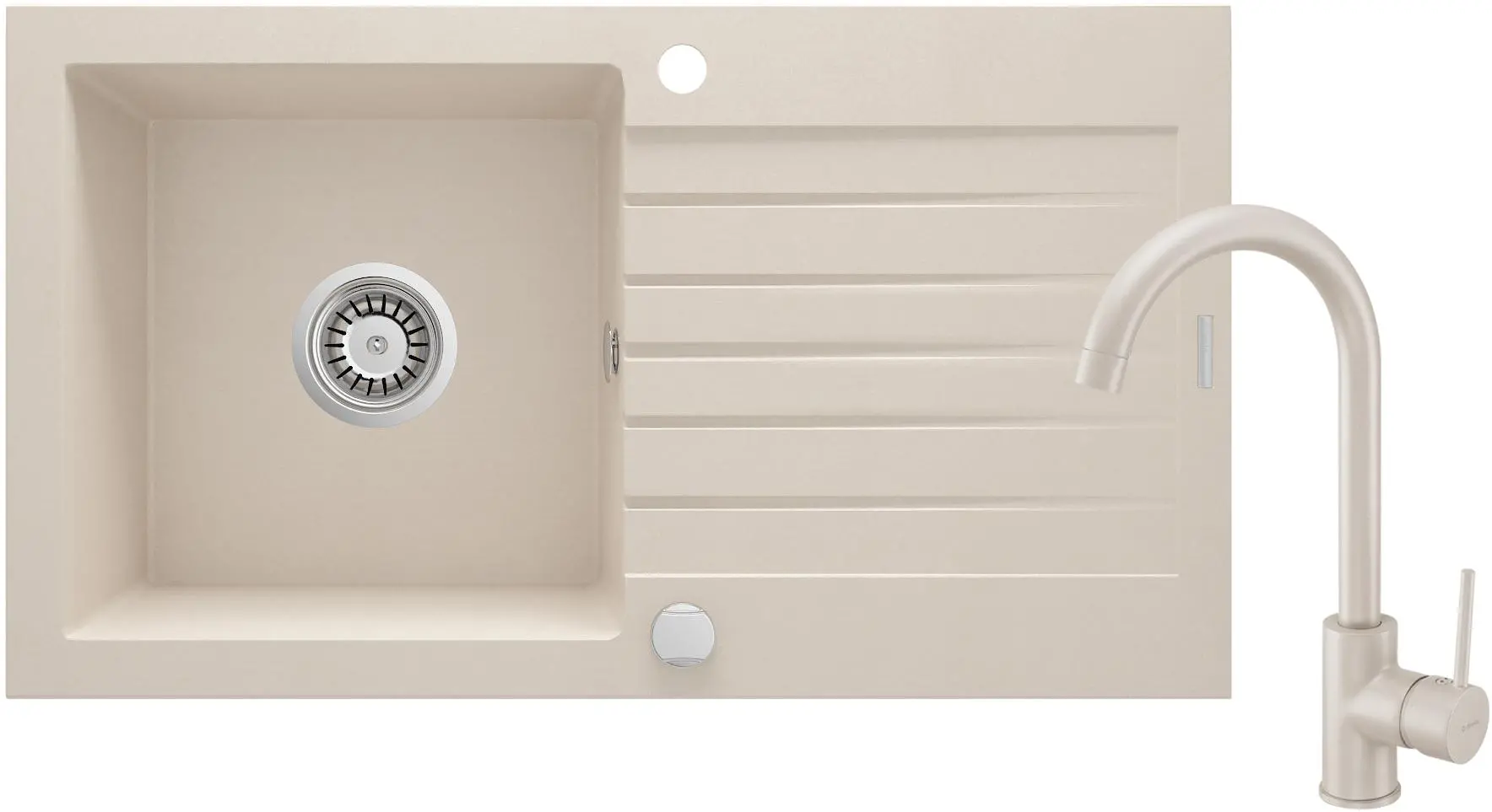 Zlewozmywak Deante Zorba ZQZV5113 Beżowy + bateria Beżowy