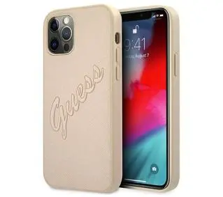 Guess Saffiano Vintage GUHCP12LRSAVSLG do iPhone 12 Pro Max Złoty