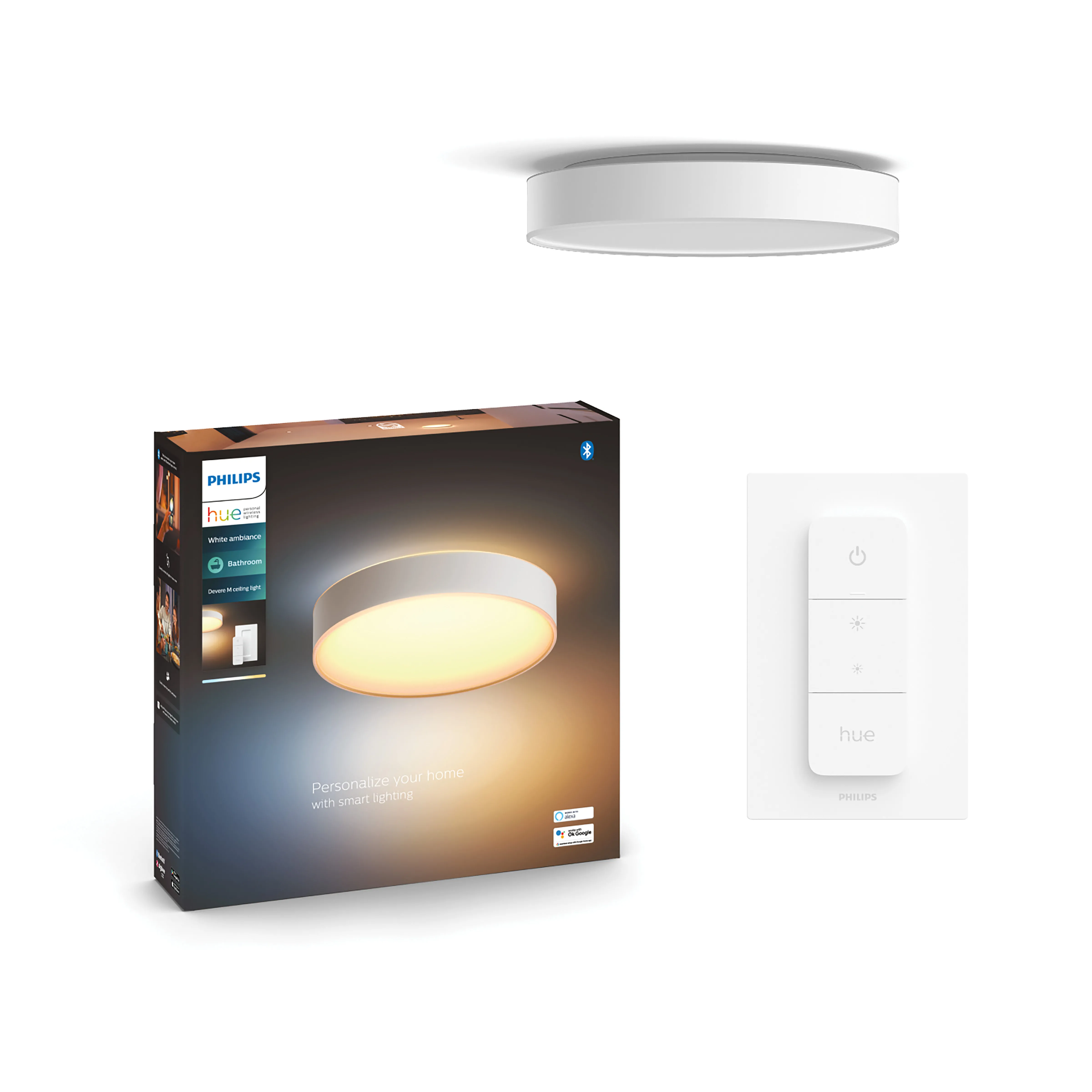 Lampa sufitowa Philips Hue White Ambiance Devere średnia Biały