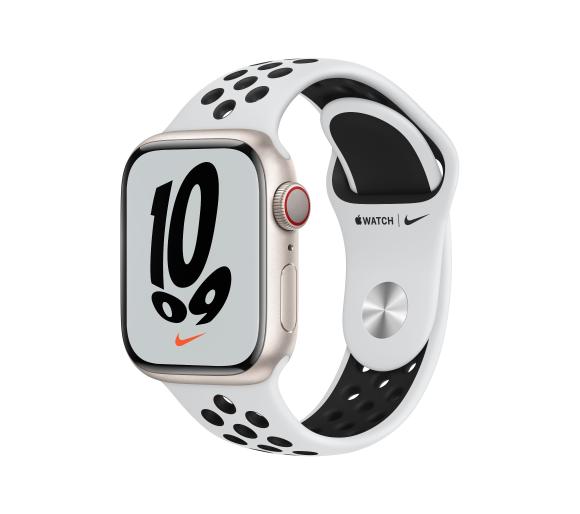 Smartwatch Apple Watch Nike Series 7 GPS + Cellular 41mm (czarno-biały)
