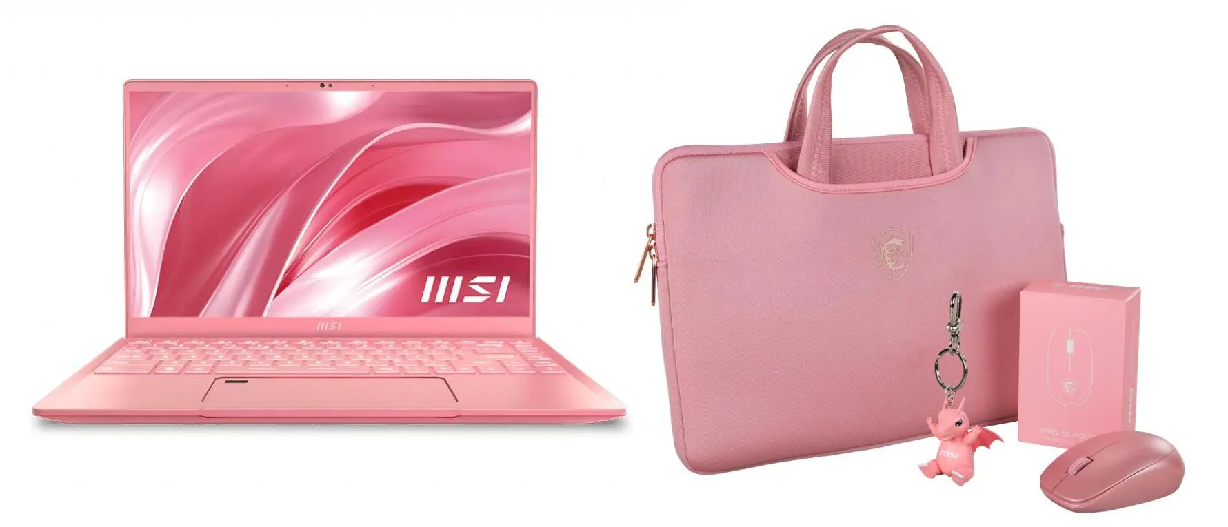 Laptop gamingowy MSI Prestige 14 A11SCX-097PL 14" i7-1185G7 16GB RAM 512GB Dysk SSD GTX1650 Max-Q Win10 + zestaw Różowy