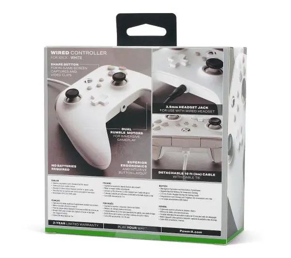 PowerA przewodowy do Xbox Series X/S, Xbox One, PC Biały