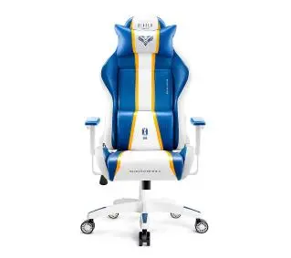Diablo Chairs X-One 2.0 King Size Aqua Blue Gamingowy do 160kg Skóra ECO Tkanina Biało-niebieski - Kup na Raty - RRSO 0%