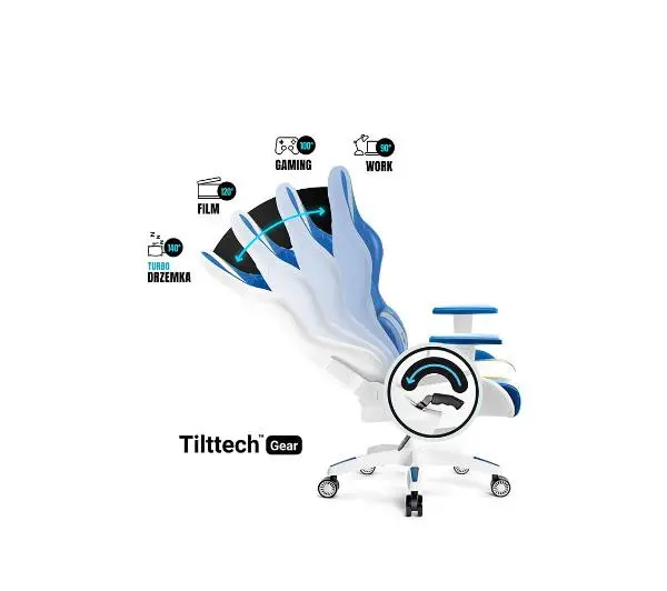 Diablo Chairs X-One 2.0 King Size Aqua Blue Gamingowy do 160kg Skóra ECO Tkanina Biało-niebieski - Kup na Raty - RRSO 0%