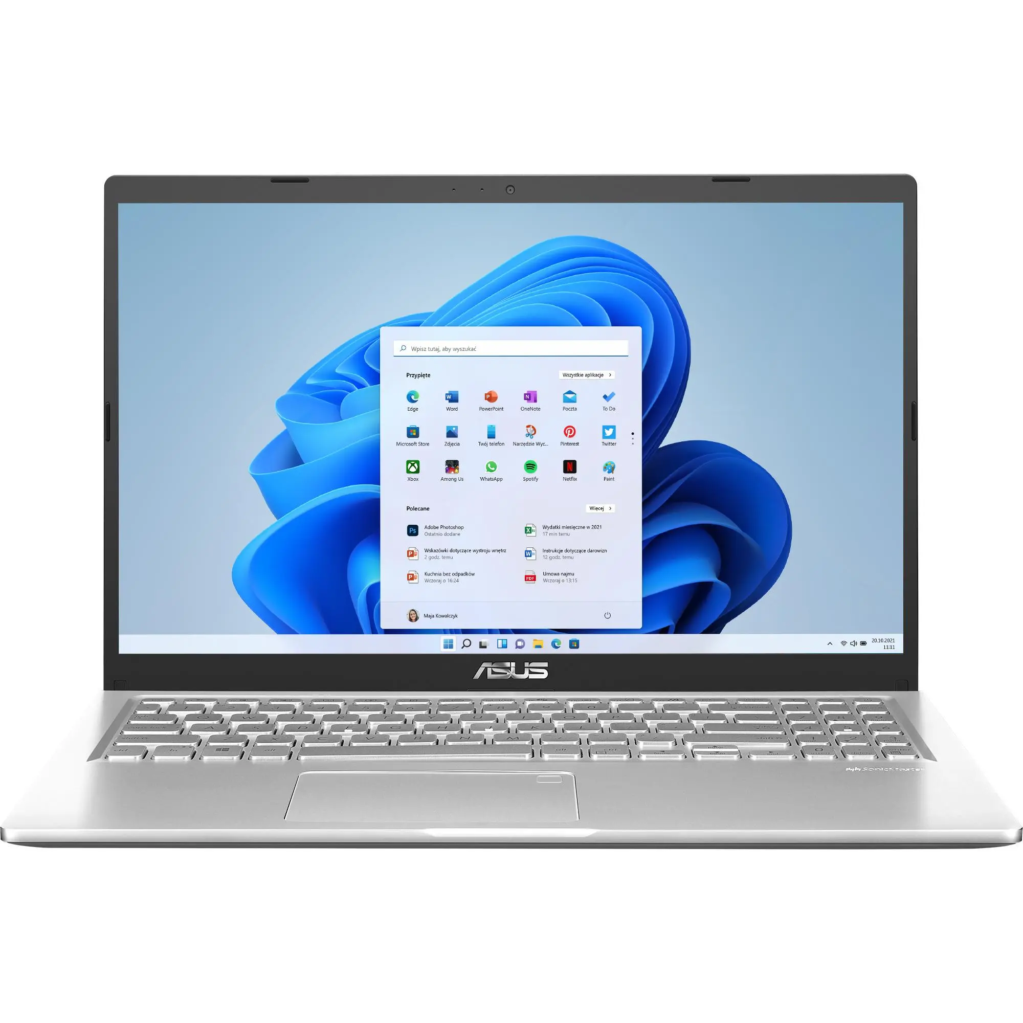 Laptop ASUS X515EA-BQ1734W 15,6" i3-1115G4 16GB RAM 512GB Dysk SSD Win11 Srebrny