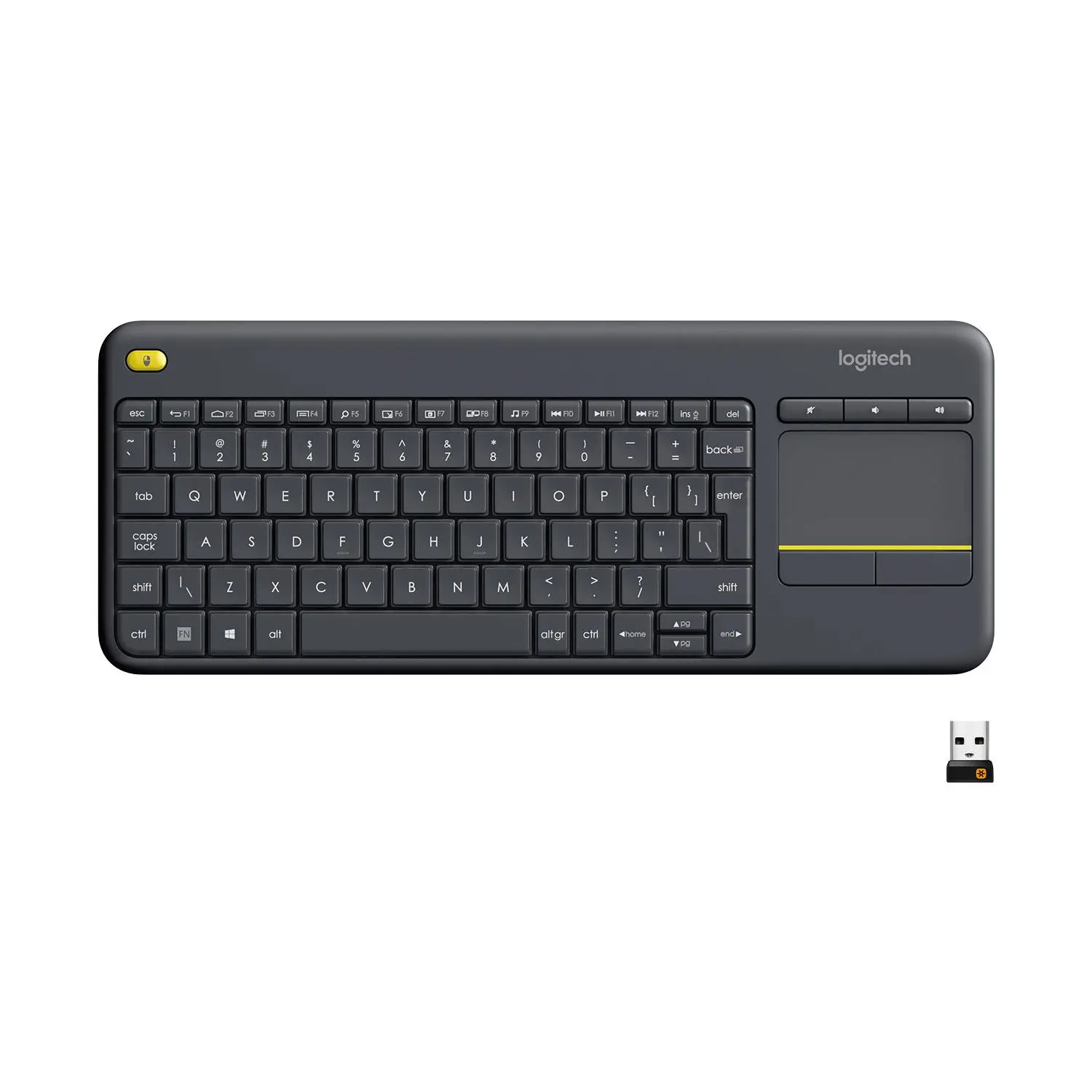 Klawiatura membranowa Logitech Wireless Touch Keyboard K400 Plus  Szary