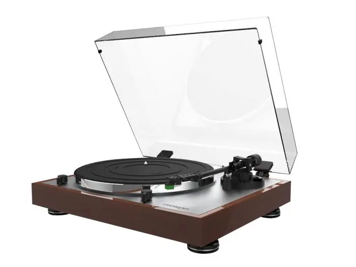 Gramofon Thorens TD 402 DD Automatyczny Napęd bezpośredni Przedwzmacniacz Brązowy błyszczący