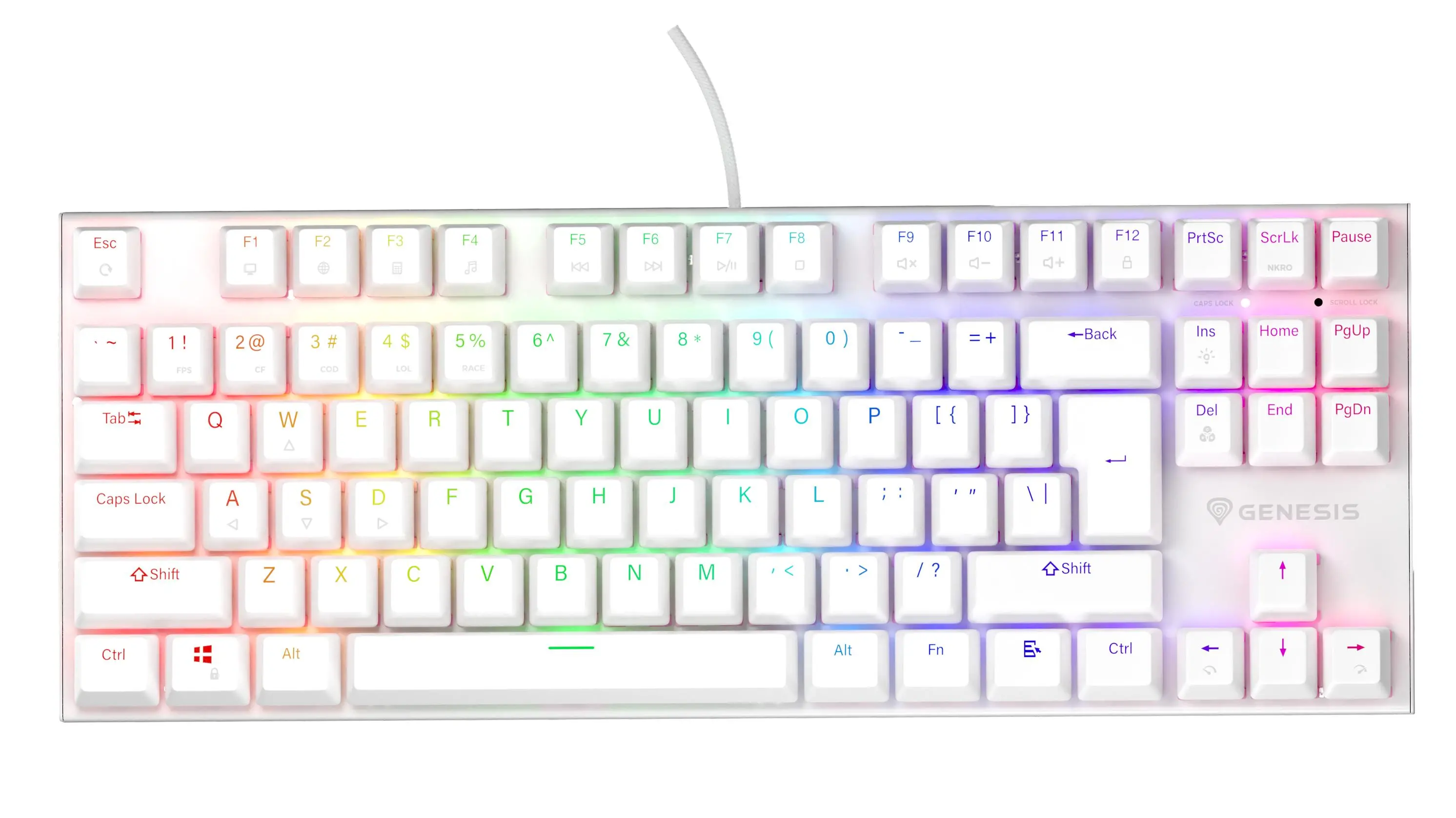 Klawiatura mechaniczna Genesis Thor 303 TKL HOT SWAP Outemu Brown  Biały