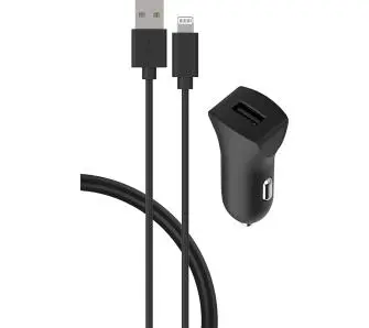 Ładowarka samochodowa Force Case CACCBL MFI 2,4AB kabel USB A/ Lightning Czarny