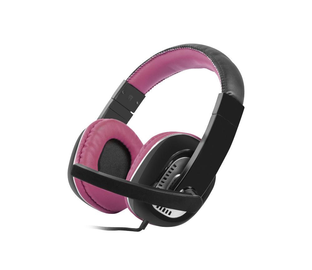Słuchawki przewodowe z mikrofonem Natec Kingfisher - purpurowy + mikrofon