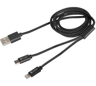 Kabel Natec 2w1 USB-A do Lightning 1m Czarny