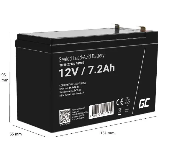 Green Cell AGM05 AGM VRLA 12V 7,2Ah