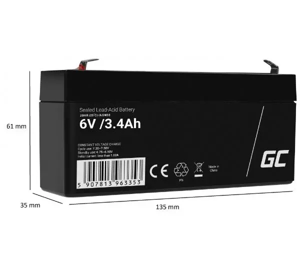 Green Cell AGM38 AGM VRLA 6V 3,4Ah